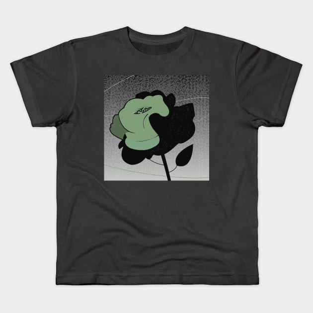 Green Rose Kids T-Shirt by momomoma